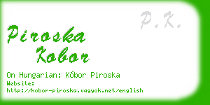 piroska kobor business card